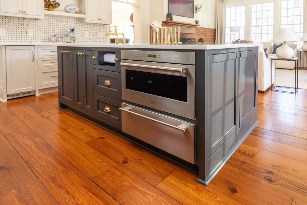 Custom kitchen cabinets.