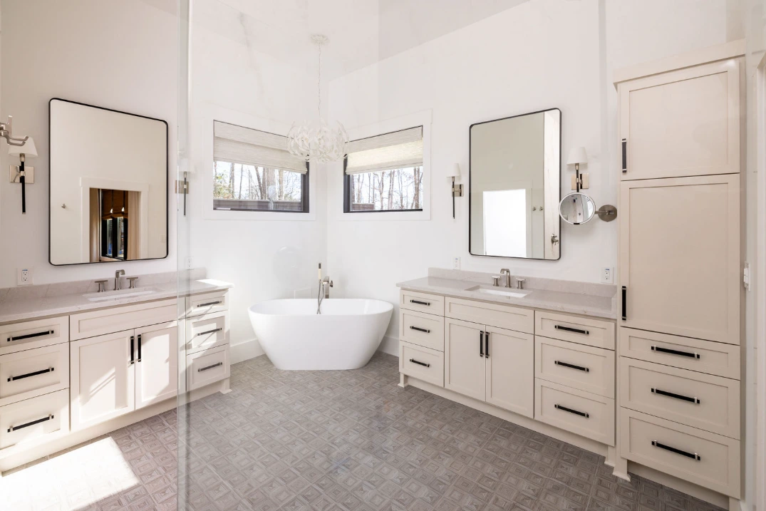 Custom bathroom cabinets.