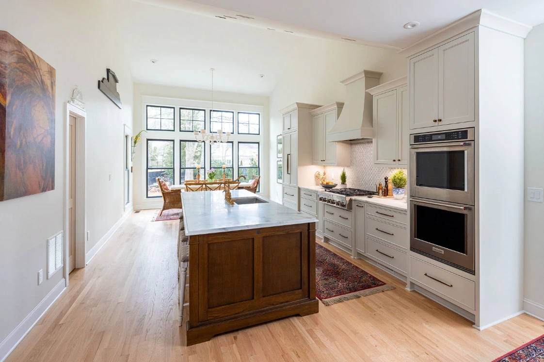 Kitchen with new custom cabinets.